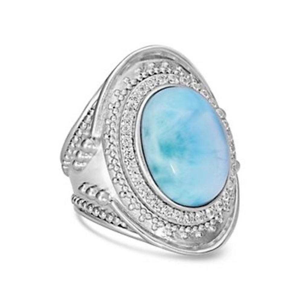 Larimar Sterling Silver Ring / Size 6 / Turquoise / NWT & In Box / $372 MSRP